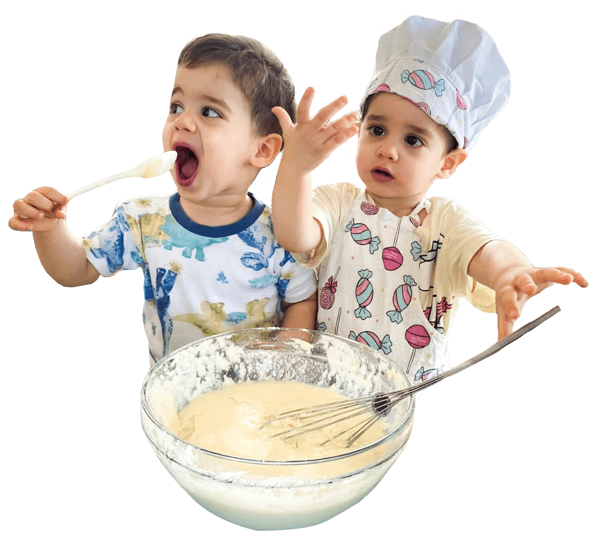 Children playing and learning